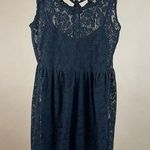 Bebop Womens Small Lace Overlay Tank Floral Tank Dress Black Y2K Party Formal Photo 0