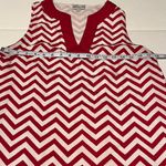 Mud Pie  red and white‎ chevron dress women's size medium dress missing belt Photo 5