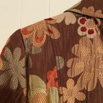 NWOT | Erin London women’s autumn Jacquard chenille floral embroidered jacket Brown Photo 7
