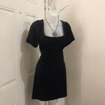 Whimsygoth Gothic Black Velvet Ruched Bust Sweetheart Romantic Mini Dress Short Sleeve Aline #fairygrunge #cottagecore #whimsy #subversive #steampunk schoolgirl preppy minimalist Size M Photo 1