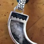White Buffalo Turquoise Sterling Silver Leather Necklace Black Photo 6