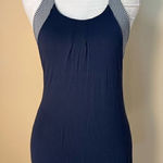 Lululemon  Navy Blue White Practice Freely Tank in Inkwell Size 4 Photo 0