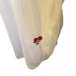 VTG 60’s Beau Monde Chiffon Babydoll Short Gown Rose Appliqué White Sz S Sexy Photo 3