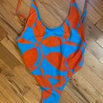 Fabletics new blue and orange cheeky bathing suit size large Photo 0
