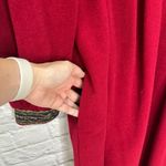 Vanity Fair Vintage  Velour Robe Red Size L Zip Blue/Gold Metallic Trim Housecoat Photo 3