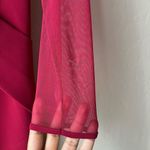 Chiara Boni  Gown Alidora Mesh Quarter‎ Sleeve Maxi Dress Red Size 42 (6) Photo 11