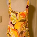 ZARA Yellow/Orange Retro Print Top with Scrunchie. Size S Photo 8