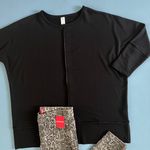 Spanx Perfect Length Three-Quarter Dolman Sleeve Black Sweatshirt Top Photo 5