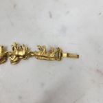 Vintage AJC Noahs Ark Bracelet 7" Gold Tone Animals Linked Metal Jewelry Photo 13