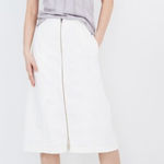 Madewell Rigid Denim Zip Midi Skirt Coastal Cowgirl Festival White Size 28 Photo 0