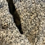 Lucky Brand  Grey Teddy Sherpa faux fur Long Peacoat jacket M Photo 8