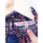 Willow Drive Women's Paisley Print Chiffon Blouse Long Sleeve Ruffle Cuff Small Black Photo 6