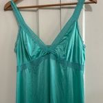Vanity Fair Teal Chemise with Spaghetti Straps and V-Neckline Photo 1