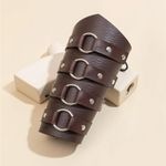 Unisex Leather Brown O Ring Bracer Fantasy New Photo 3