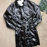 ZARA NEW  Black Faux Patent Leather Mini Dress size XS The Raeh Dress Photo 2