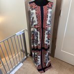 Dress Barn Sleeveless Maxi Dress Scoop Neck Pleated Blouson Geometric Print 20 Photo 4