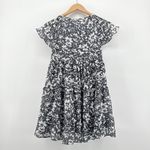 Urban Outfitters ‎ Outfitters Bea Gingham Floral Mini Dress Black White Short Sleeve Medium Photo 6