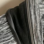 Leif Nelson Faux Leather Trim Collar Black White Stretch Fit Sweater Size L Photo 4