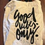 Black white good vibes only reusable tote bag Photo 0