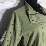 ZARA  Girls Parka Studded Cargo Jacket Military Green 11 12 Photo 7