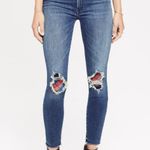 Mother High Waisted Looker Ankle Fray Just Like The Ones We Used To Know Jeans Blue Size 29 Photo 0