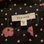 Pleione  Women’s Sleeveless Blouse Size XS / Black Polka Dots and Flowers Photo 3