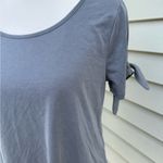 Green Envelope | Gray Top with Tie Sleeves Photo 2