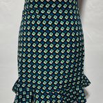 Band Of The Free New Diamond Print Ruffle Mini Skirt Colette Black Teal Size XS Photo 4