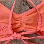 Aerie  coral crochet bikini top size medium Photo 6