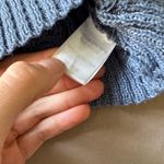 Cable Knit Cropped Turtleneck Sweater Blue Size L Photo 4