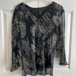 Anne Carson  Vintage
100% silk black blouse
womens size Large Photo 0