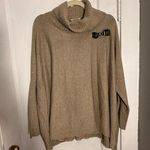 Calvin Klein  Tan Turtleneck Poncho Sweater Photo 0