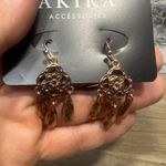 Akira EUC Accessories Set of Gold/Bronze Earrings Dangle Flower Photo 3