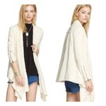 Free People Ivory Cream In The Loop Open Front Zip Cuff Cardigan Size NWOT Photo 1