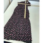 Shoshanna Dress Womens 6 Black Pink Floral Vivine Tossed Rose Gown One Shoulder Photo 8