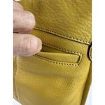 B. Makowsky Leather Shoulder Bag Purse Yellow Pebbled Quiet Luxury Leopard Lined Photo 8