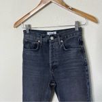 AGOLDE Riley High-Rise Straight Cropped Jeans Charcoal Black Womens Size 23 Photo 5