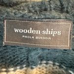 Wooden Ships  Oversized Boatneck Striped Open Knit Cotton Sweater Medium Large Photo 4