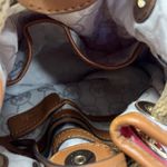 Michael Kors  Purse Marina Tie Canvas Drawstring Bucket Bag Tote Crossbody Strap Photo 8