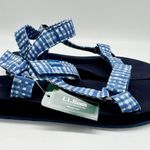NWT L.L Bean Maine Isle Four Point Blue Gingham Plaid Sandals Women’s Size 8 Photo 3
