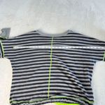 One Step Up Pullover Sweater Womens Size L Gray Black Striped Drop Shoulder Size L Photo 8