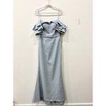 NWT Teri Jon by Rickie Freeman Jacquard Cascade Ruffle Mermaid Gown Light Blue 6 Photo 2