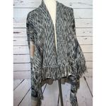 Knox Rose Cardigan Fringe Sweater Small Knit Boho Hippie Open Front Lagenlook Photo 1