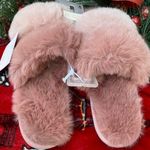 LC Lauren Conrad Women’s LC Conrad Double Band Fur Slide Slippers Photo 0