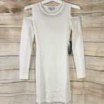 Bebe studded shoulder cut-out ivory sweater dress women Size XS Photo 4