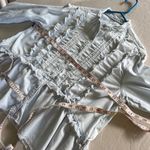 We The Free  People Ruffles And Denim Shirt Size M Photo 9