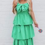 TCEC  green tiered bow midi dress Photo 0