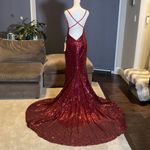 Women’s Burgundy Fully Sequined Mermaid Style Prom Party Dress Size S NWT Photo 2