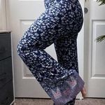 Karen Brooks Navy Boho Floral Wide Leg Pants 2 Blue Photo 0