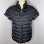 Martha Stewart Black Quilted Down Puffer Vest Cap Sleeves Zipper Womens Small Photo 0